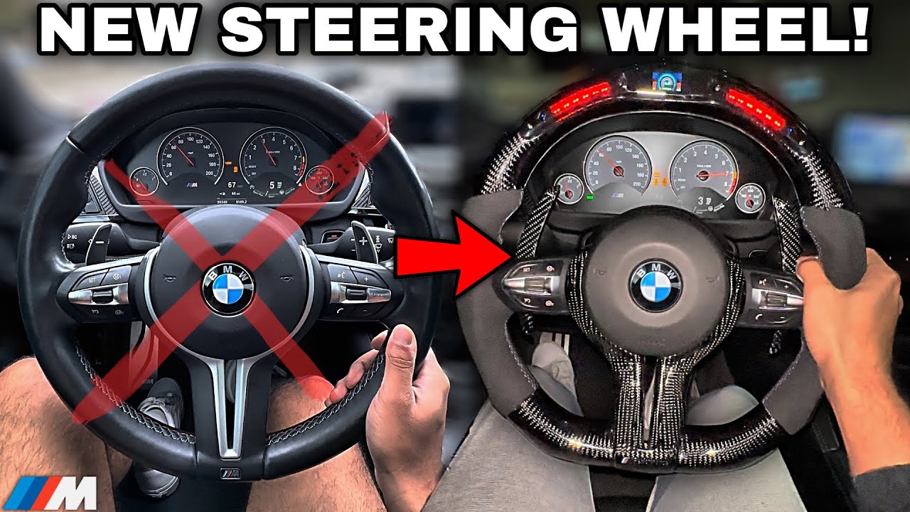 Установка руля из углеродного волокна с гоночным дисплеем на мой BMW M4 F82! [Модернизация своими...