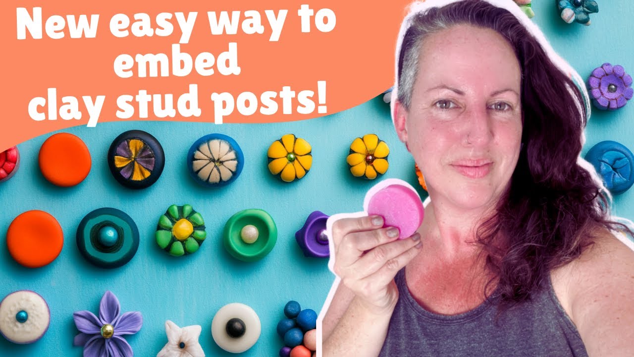 How to make clay stud earrings for beginners embed post backs for strength and use the Stud Puck ™