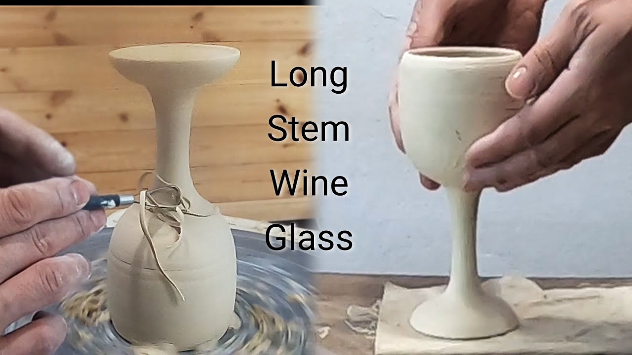 목이 긴 도자기 와인잔 만들기 Making a Long Stem Wine Glass on the Pottery Wheel