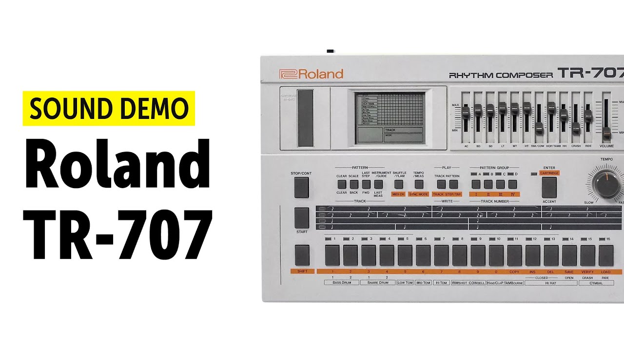 Roland TR-707 sound demo (no talking)