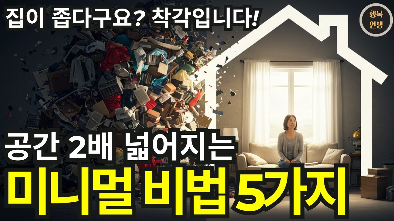 집이 좁다고요? 착각입니다! | 공간이 2배 넓어지는 미니멀 정리의 비밀 5가지 | 미니멀리즘 | 행복인생