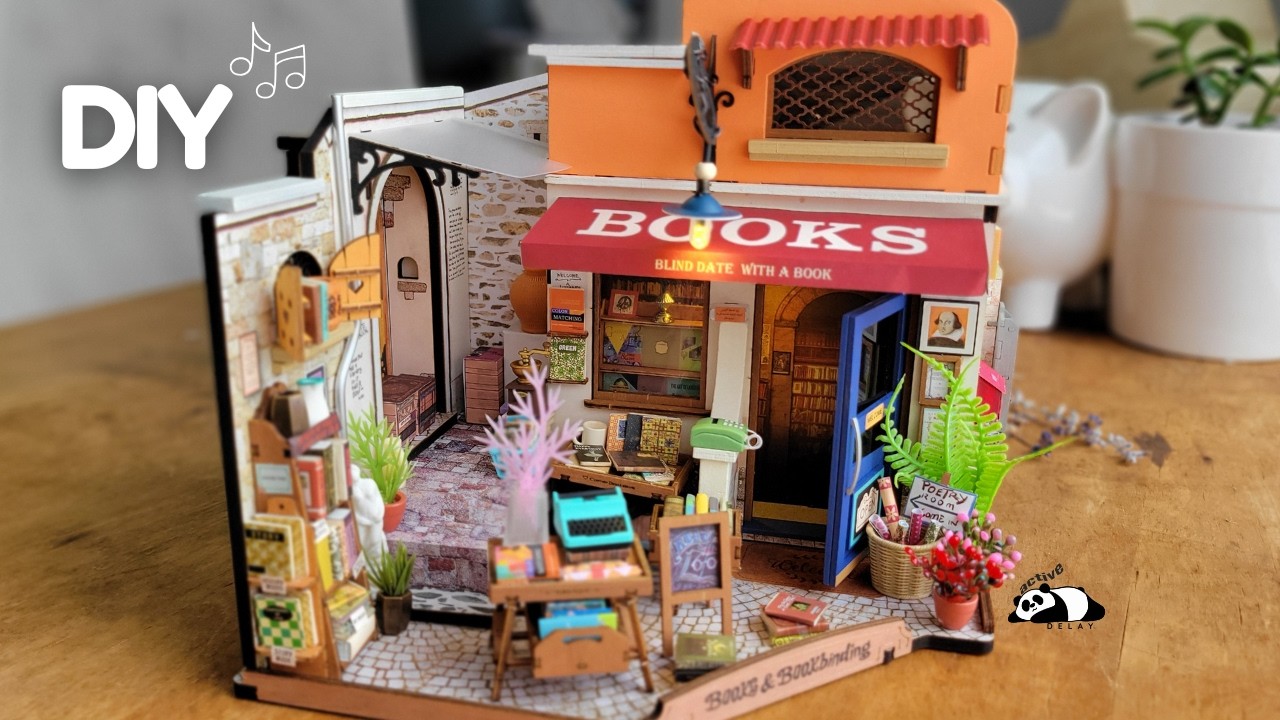 Building Rolife Corner Bookstore 📚 | Outdoor Used Bookshop Miniature DG164 | Relaxing Music