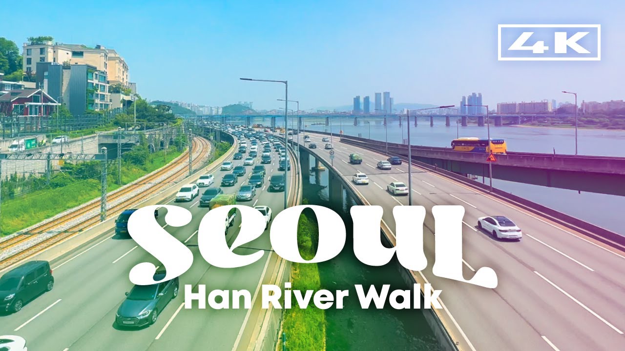 🇰🇷 SEOUL River bridge Walk 4K | Han river, Gangnam (iPhone 14 pro)