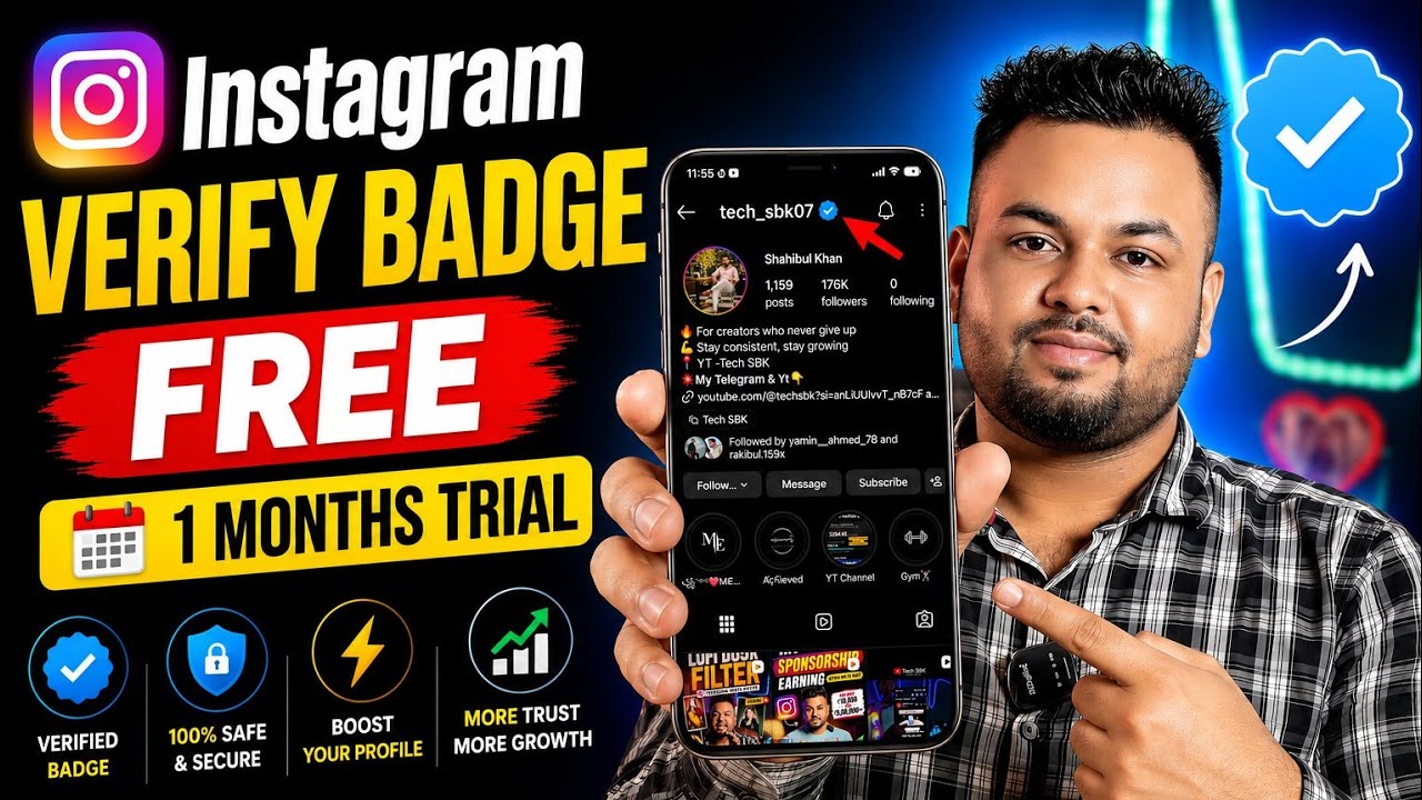 Instagram verify badge free kaise le 2026 | Instagram blue tick free for 1 month trial | Blue Tick