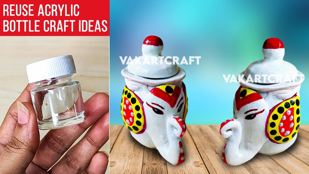 Empty Acrylic Paint Bottle Craft | Best out of Waste | Miniature Bottle Craft