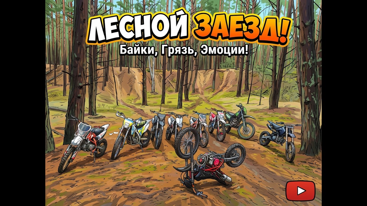 Лесная покатушка на питбайках и мотоциклах