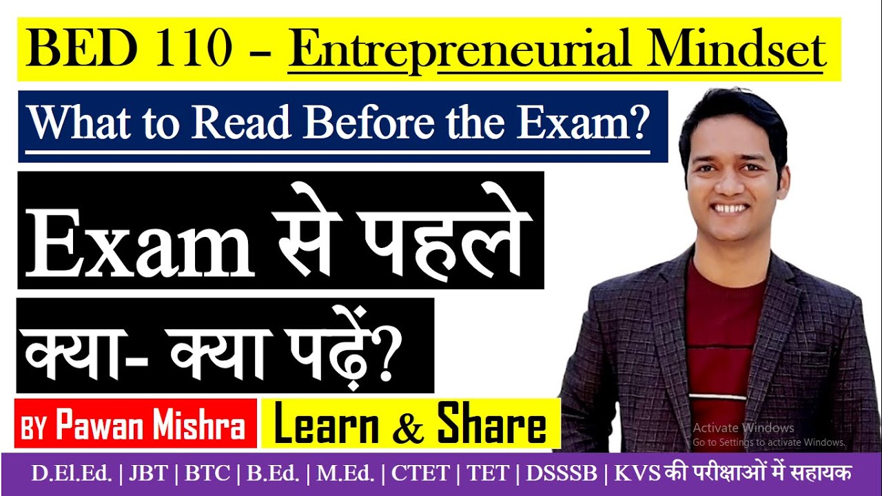 Entrepreneurial Mindset | End Term Examination | BED 110 | 2nd Semester |