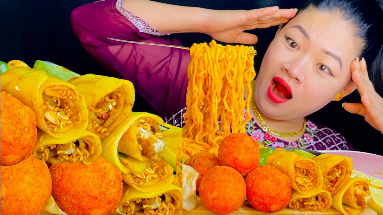 🔥Spicy Noodles Magic! Giant Eggs  & Laphing  Roll Challenge | Unbelievable Taste Test!
