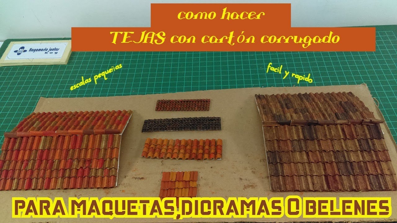 Como hacer TEJAS con cartón corrugado/MAQUETAS, DIORAMAS y BELENES/2020