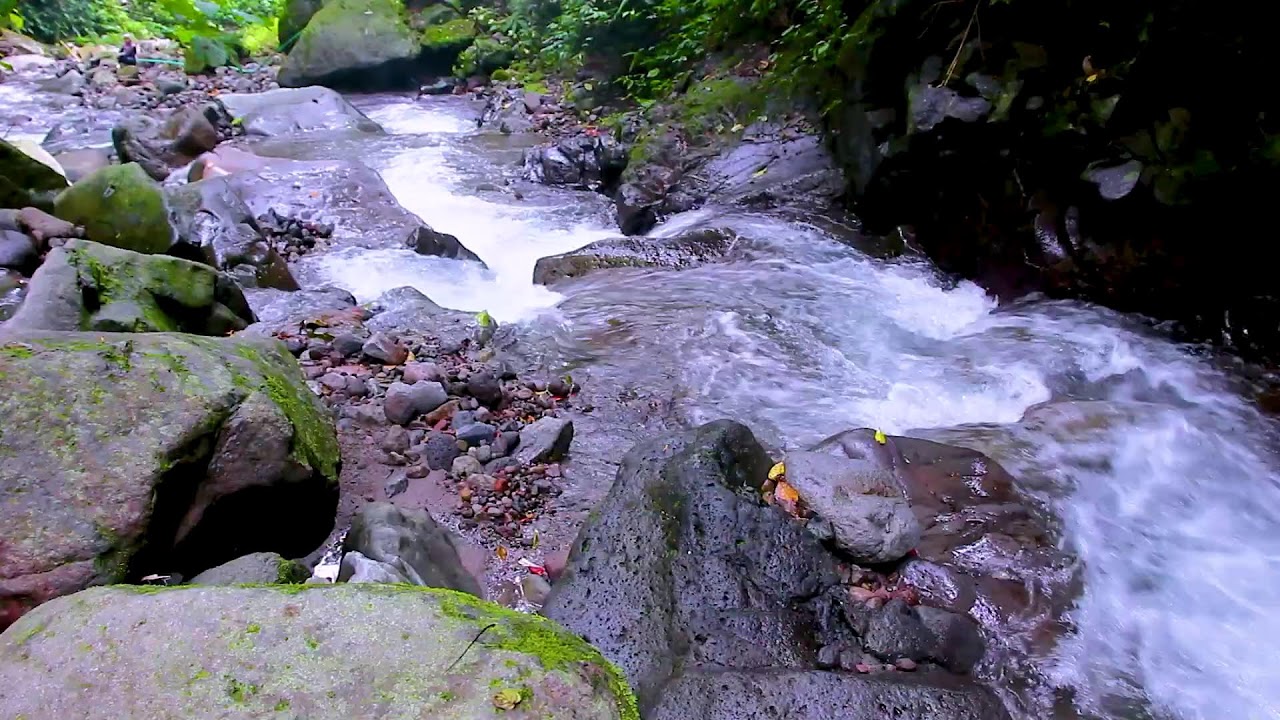 Natural Stress Relief with Mountain River Flowing Water Sounds and White Noise