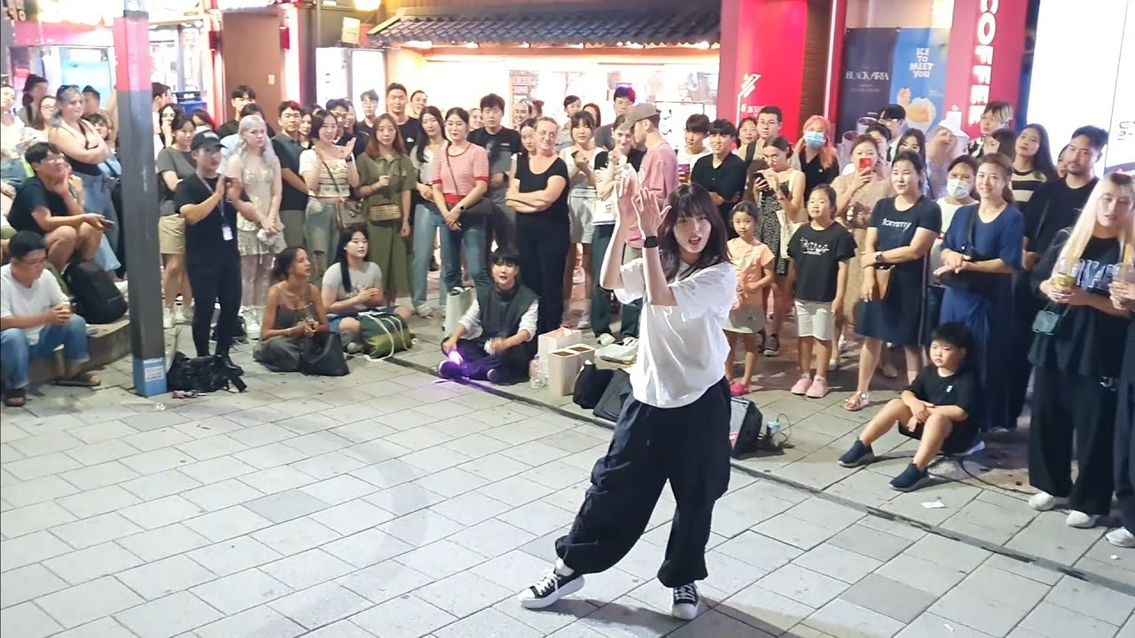 [STREET ARTIST] YU KAGAWA & HYOJIN. INTERACTIVE HONGDAE BUSKING. 230814.