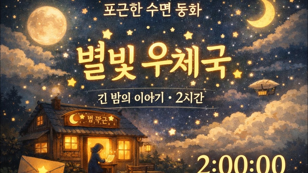 2시간 수면동화 | 별빛 우체국 | 잠이 솔솔 오는 힐링이야기 | 불면증 완화 
