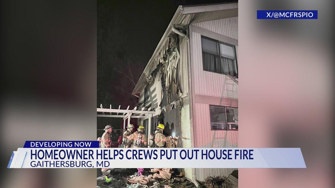 Homeowner uses garden hose to help douse Montgomery County fire