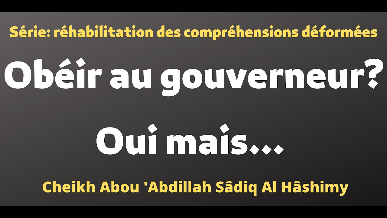 Obéir au gouverneur? Oui mais...