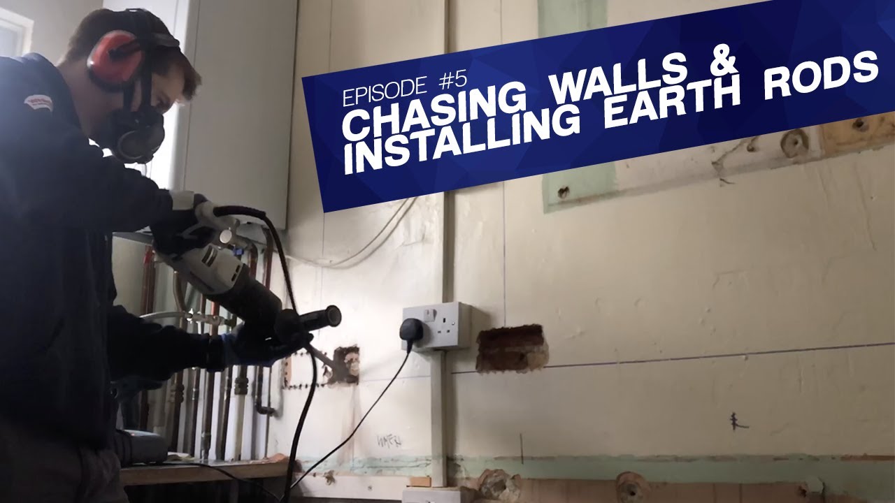 Chasing out Walls & Installing Earth rods - Rewire (part 1 of 3) | STF Electrical Ltd