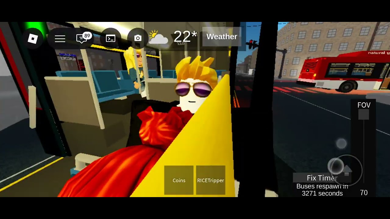 Riding a new route 46 in rice bus System in roblox