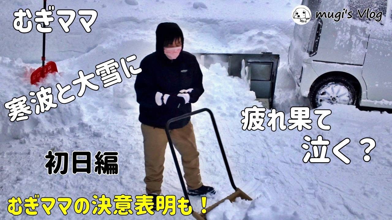 【むぎママの一人除雪】寒波襲来！むぎママがやりきると決めた後、心が折れそうになった雪かき☃️