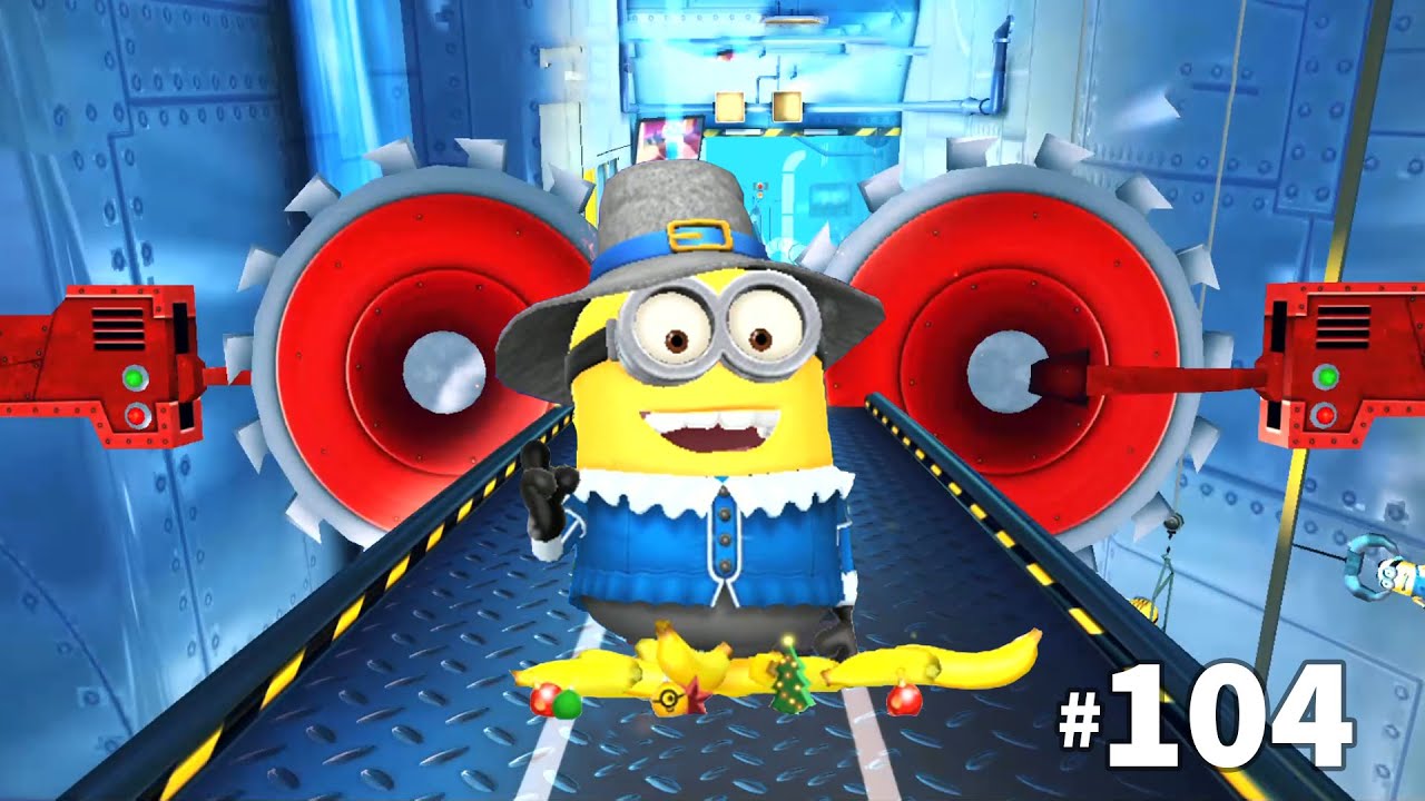 Despicable Me Minion Rush - Pilgriminion Jump over 50 obstacles with Minion Shield at Gru's Lab