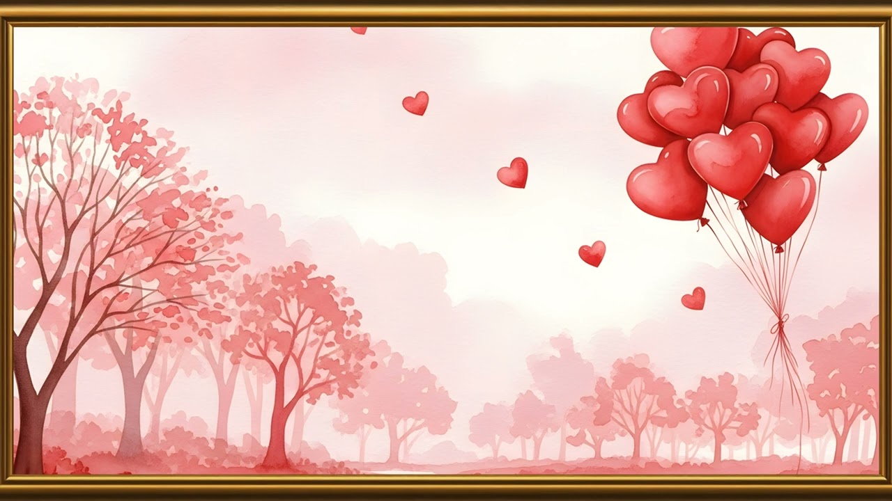 Valentine Heart Balloon Scene | 2 Hour Silent Romantic Screensaver