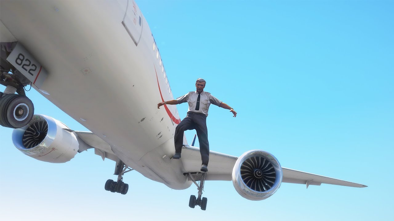 Пилот выпрыгивает из Боинга 787 Dreamliner | GTA 5