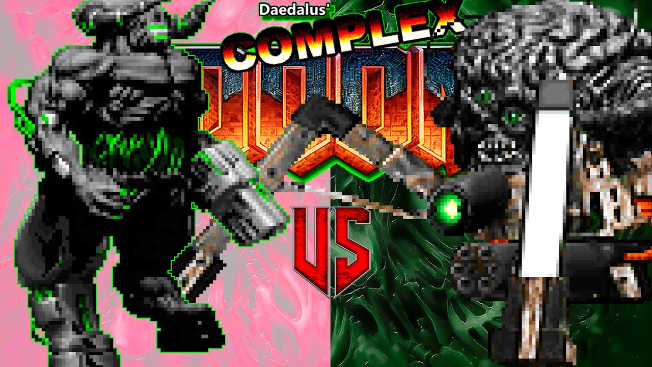 NPC War | Dark Cyberdemon vs Dark Demolisher  | Complex Doom | Monster Infighting