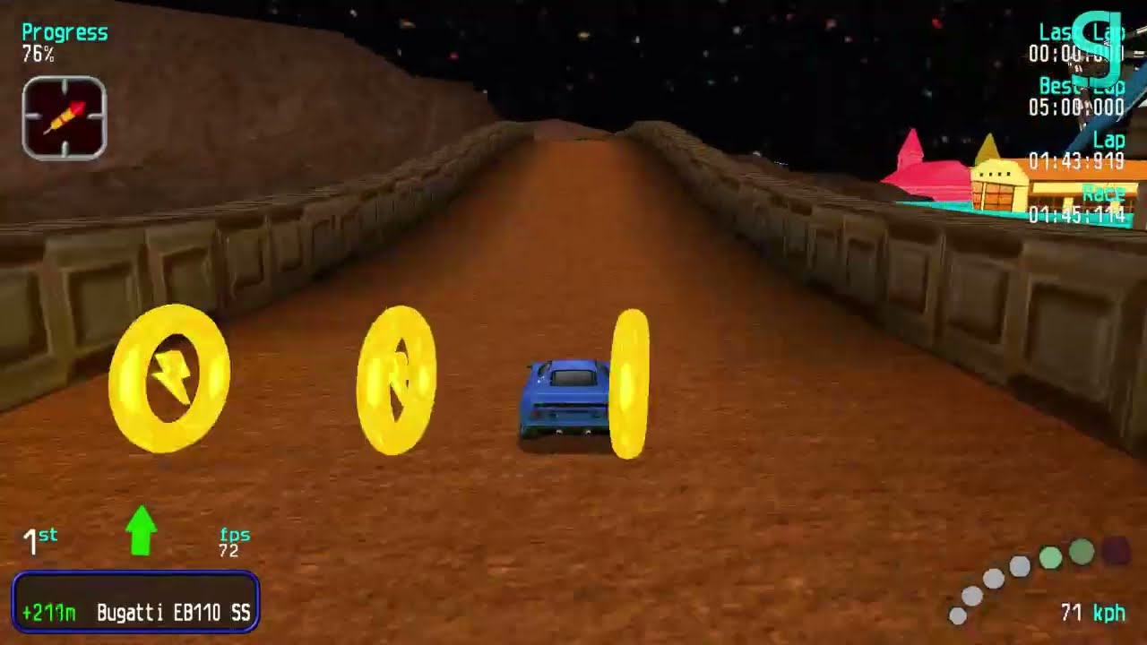 Sprint Race at Sweetland Desert R with an Bugatti EB110 SS car