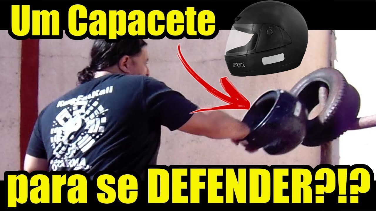 Usando um capacete para defesa!