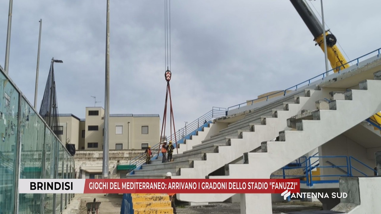 16 FEBBRAIO 2026 - BRINDISI - GIOCHI DEL MEDITERRANEO: ARRIVANO I GRADONI DELLO STADIO ''FANUZZI''