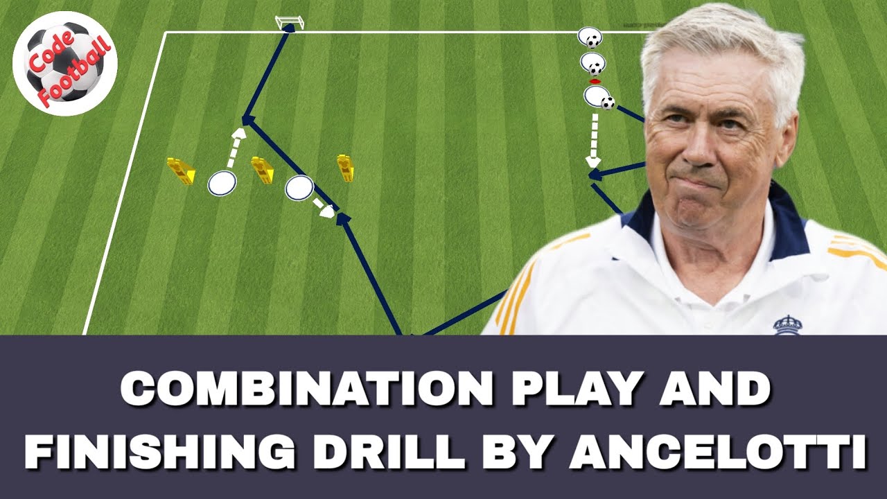 Combination play and finishing exercise by Carlo Ancelotti!