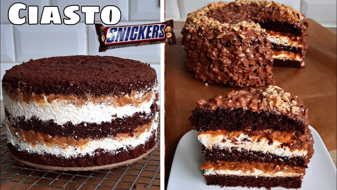 Pyszne Ciasto Snickers/ bardzo łatwy przepis na puszyste ciasto z kajmakiem i orzeszkami
