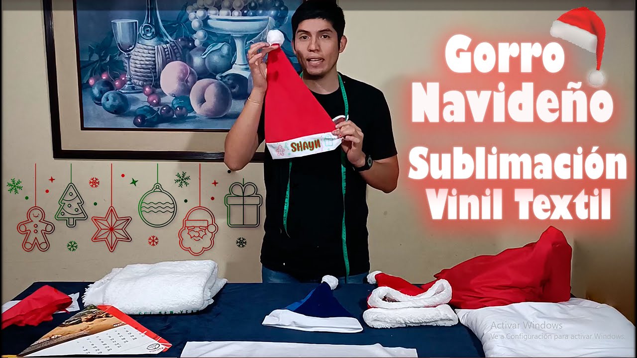 Como hacer  Gorro Navideño para Sublimación y Vinil Textil