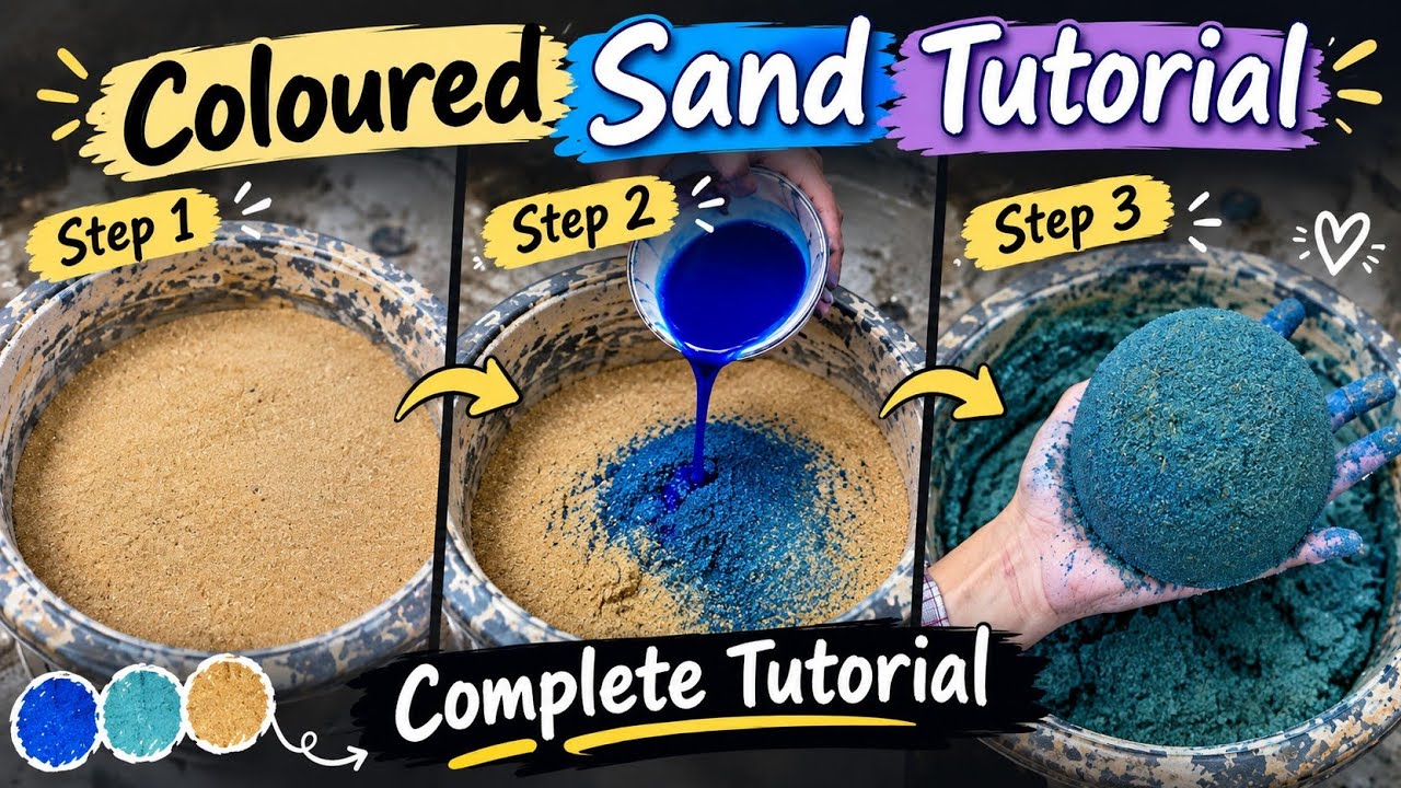 How to Make Coloured Sand 🌈 | Easy Sand Coloring & Shaping Tutorial