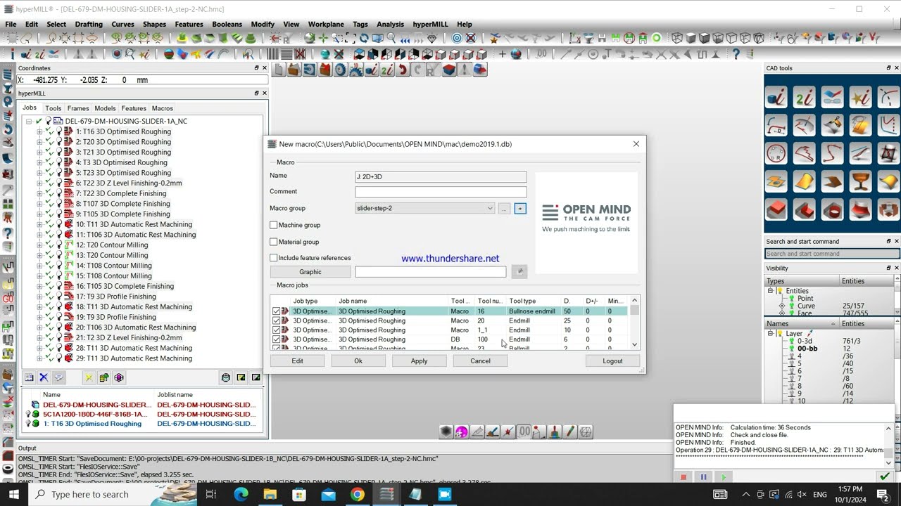 Hyper mill save macro and apply macro----template program