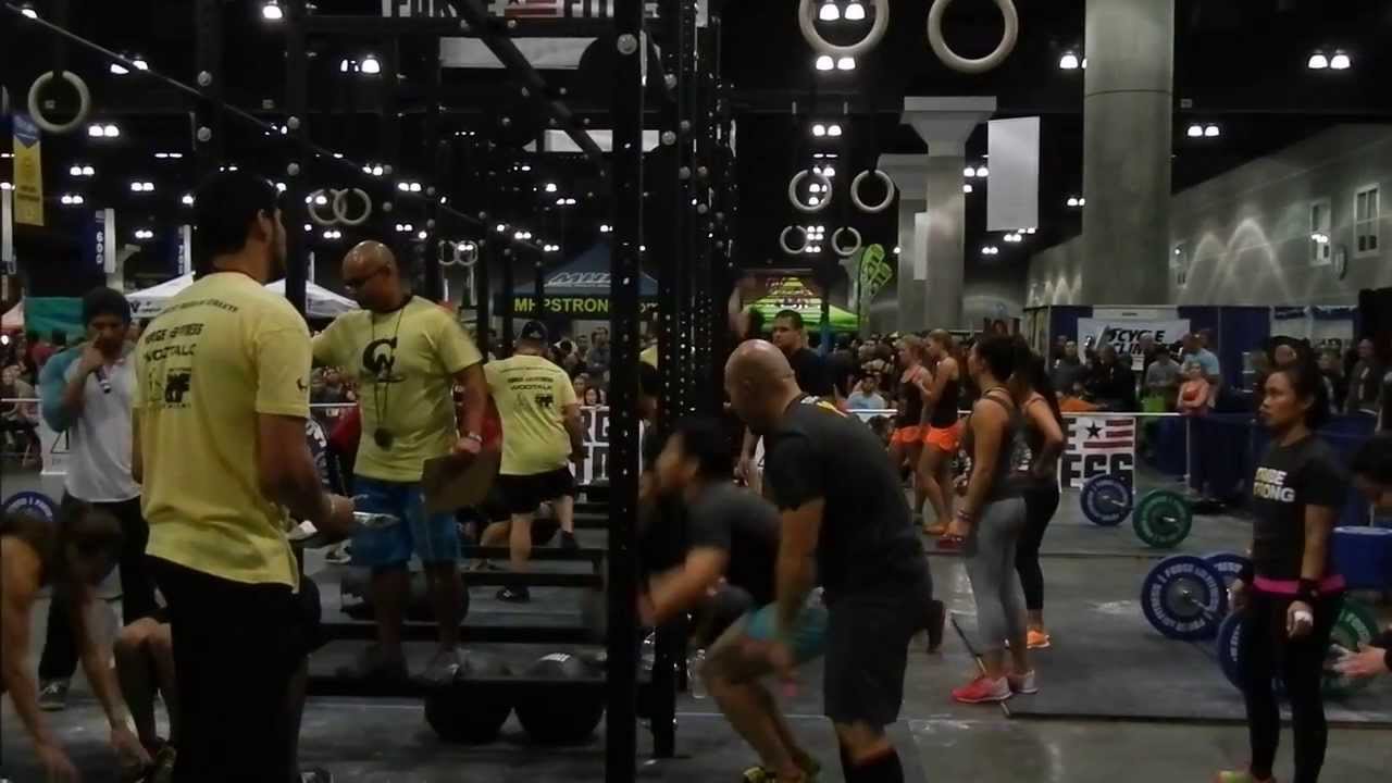CrossFit Battle of The Boxes Burpees etc. Team Squats Fired!