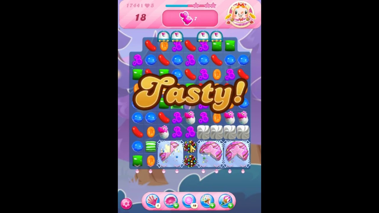 Candy Crush Saga Level 1744 - Sugar Stars, 37 Moves Completed