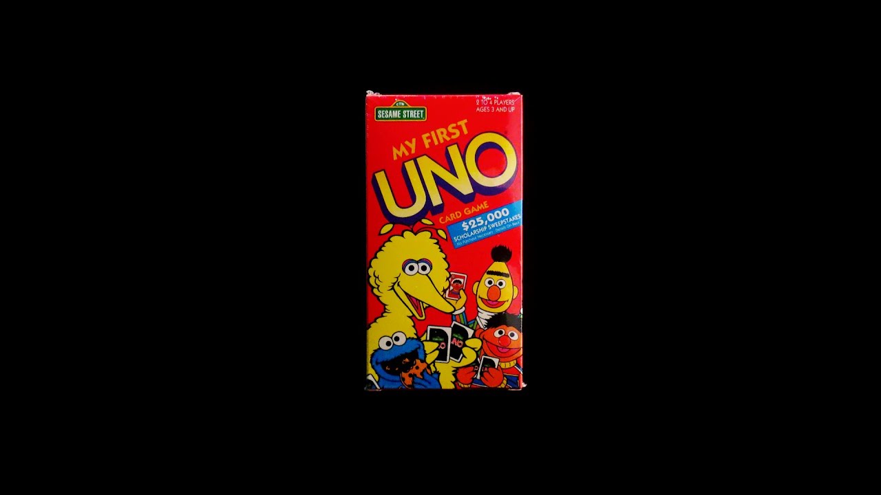 1991 Sesame Street My First Uno cards with scolarship sweepstakes unboxing