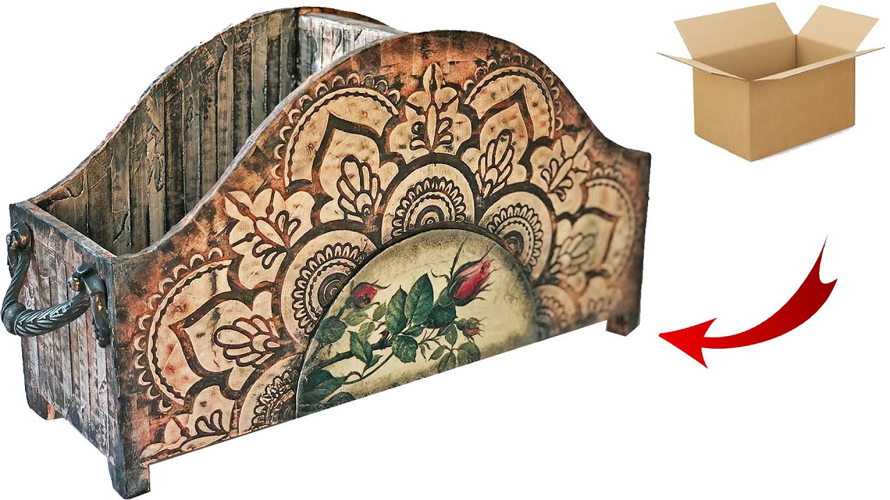 DIY CARDBOARD ORGANIZER / EASY ORGANIZER FROM CARDBOARD