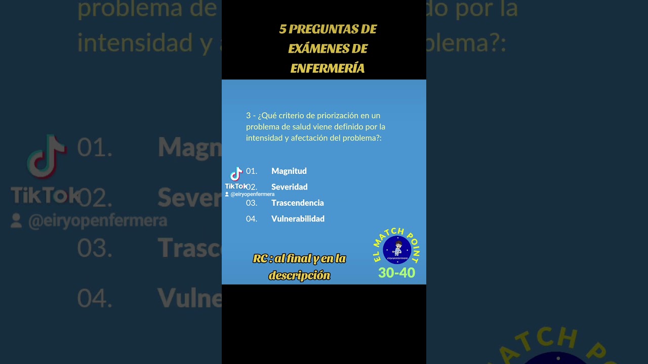 5 PREGUNTAS OPOSICIONES ENFERMERÍA.                  