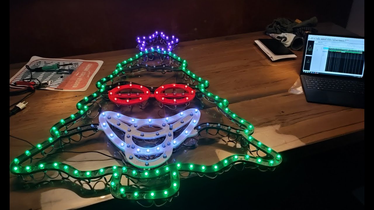 3d printed Singing Christmas tree 🌲 with 186 pixel lights