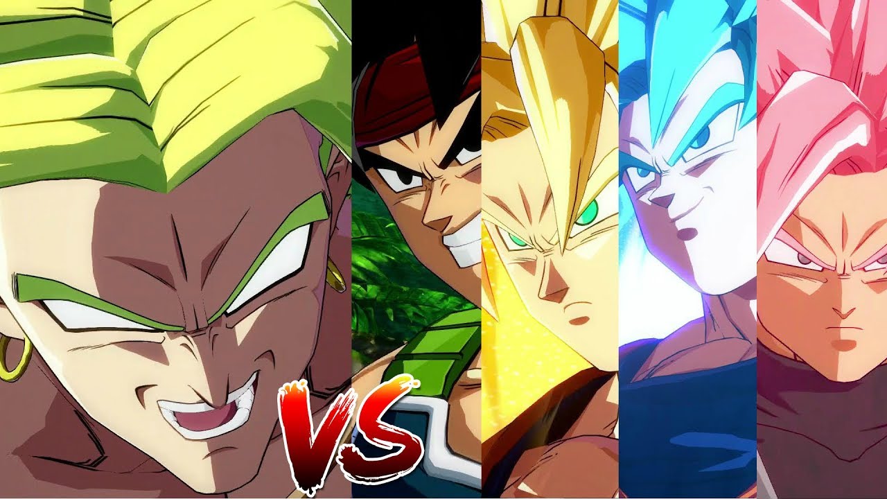 Dragon Ball FighterZ : All Broly Vs Bardock, Goku, SSGSS Goku, Goku Black Pre Battle Dialogues