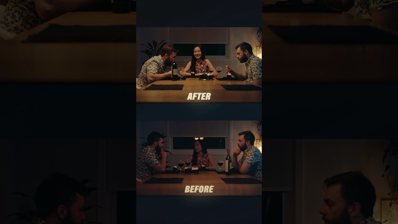 Lighting this dinner scene with just one light! #setup #lighting #tutorial