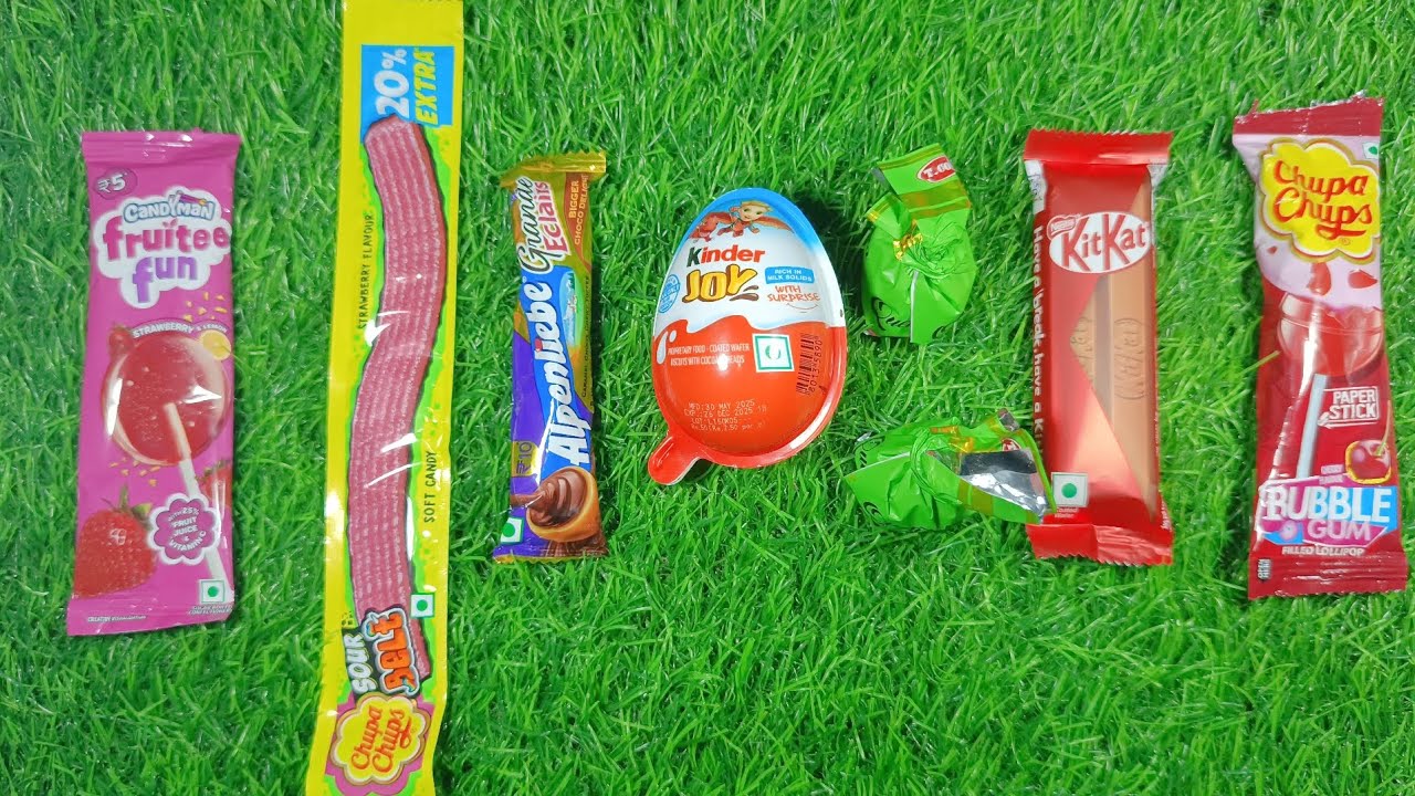 ASMR Some lot's of Candys / Kinder Joy, KitKat aur Chupa Chups Unboxing! Childhood Treats Taste Test