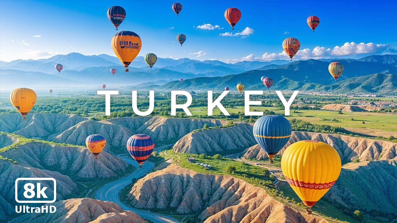TURKEY 8K Ultra HD - Flying Over Breathtaking Nature & Landscapes | Relaxing Music