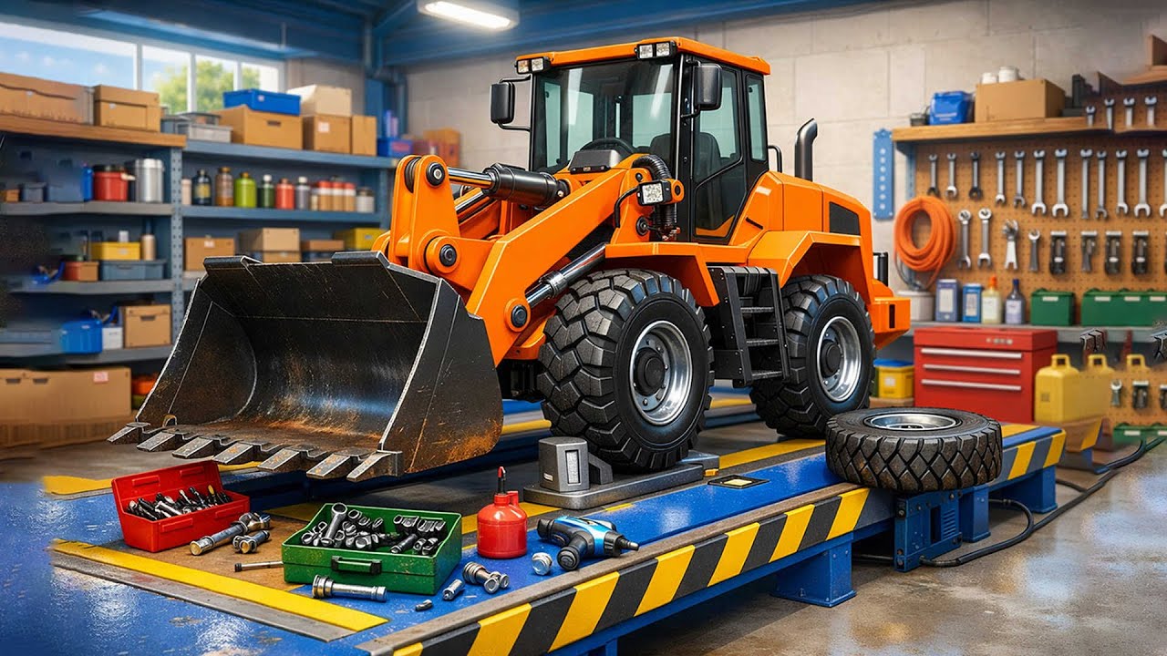Inside the Repair Garage 🔧🚜 | Heavy Loader Maintenance Day | CONSTRUCTION VEHICLES