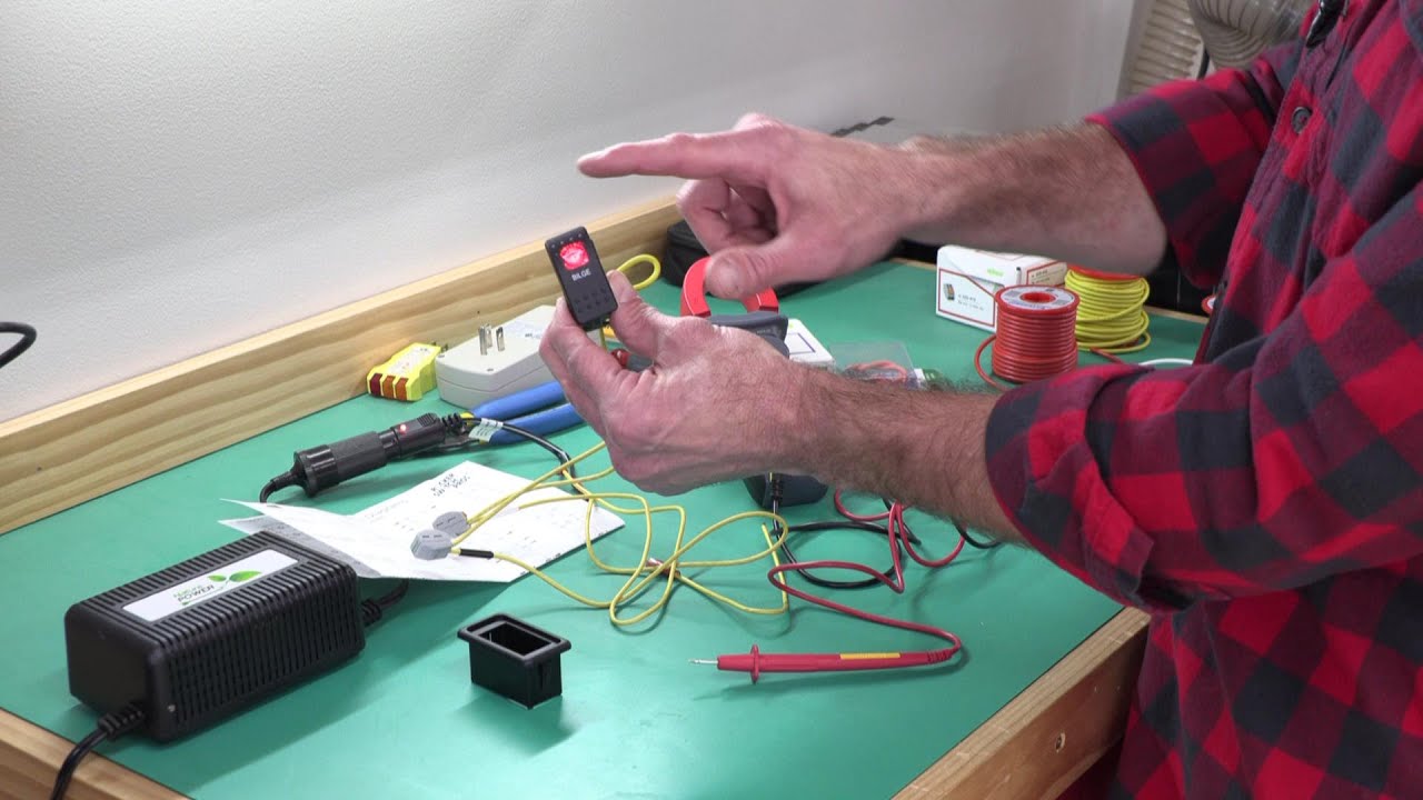 Wiring a Lighted Switch in Our RV - Switch OFF / Light ON - for a Gulper pump.