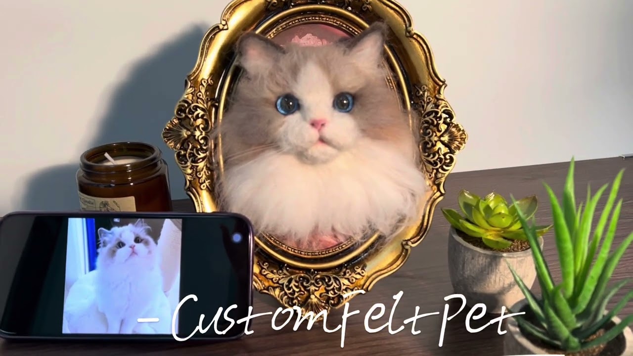 Custom Felt Cat Portrait