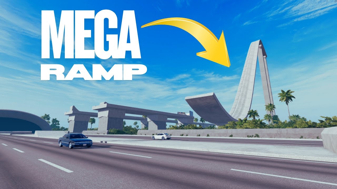 Mega Ramp Over the Highway! -BeamNG