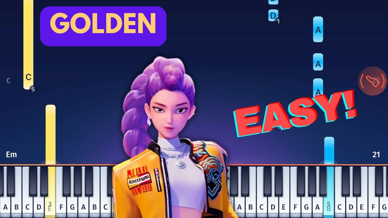 KPop Demon Hunters - Golden - EASY Piano Tutorial!