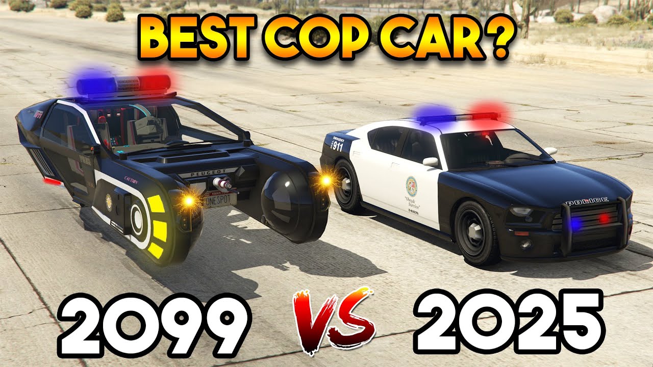 GTA 5 : 2025 COP CAR VS 2099 COP CAR (WHICH IS BEST COP CAR?)