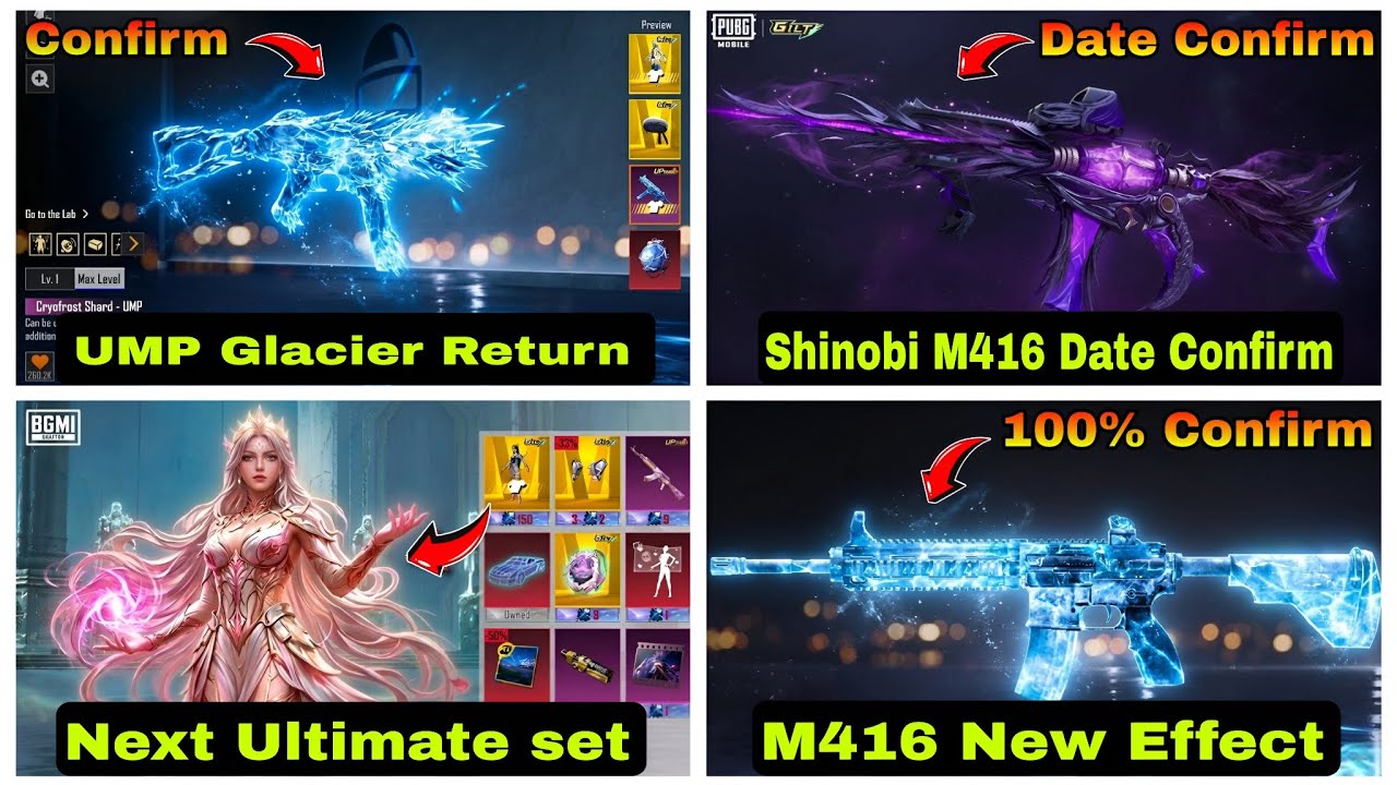 🔴 SHINOBI KAMI M416 RETURN 😍 | GLACIER UMP RETURN ✅ | M416 GLACIER NEW EFFECT 🔥| NEXT ULTIMATE SET 🚀